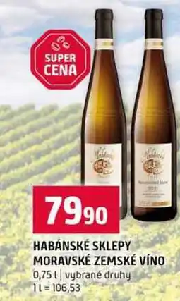 Terno HABÁNSKÉ SKLEPY MORAVSKÉ ZEMSKÉ VÍNO 0,75l vybrané druhy nabídka
