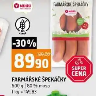 Terno FARMÁŘSKÉ ŠPEKÁČKY 600 g 80% masa nabídka