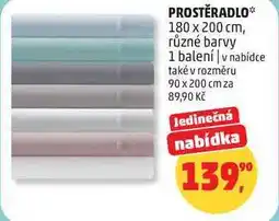 Penny Market PROSTĚRADLO 180 x 200 cm, různé barvy, 1 balení nabídka