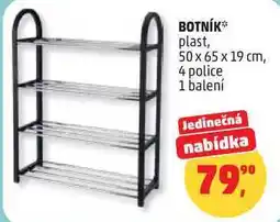 Penny Market BOTNÍK plast, 50 x 65 x 19 cm, 4 police, 1 balení nabídka