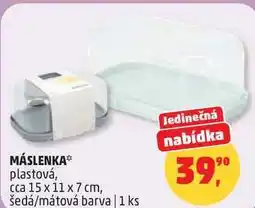 Penny Market MÁSLENKA plastová, cca 15 x 11 x 7 cm, šedá/mátová barva, 1 ks nabídka