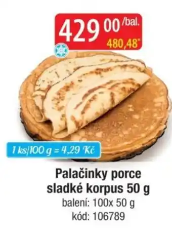 Qanto Palačinky porce sladké korpus nabídka