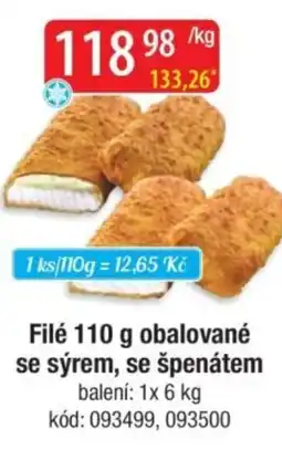 Qanto Filé obalované se sýrem, se špenátem nabídka