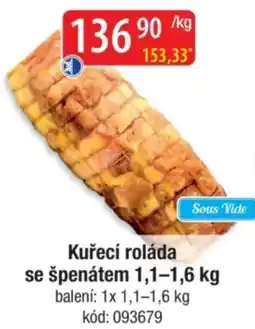 Qanto Kuřecí roláda se špenátem nabídka