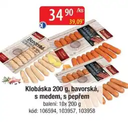 Qanto Klobáska ,bavorská, s medem, s pepřem nabídka