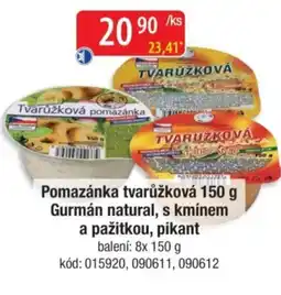 Qanto Pomazánka tvarůžková Gurmán natural, s kmínem a pažitkou, pikant nabídka