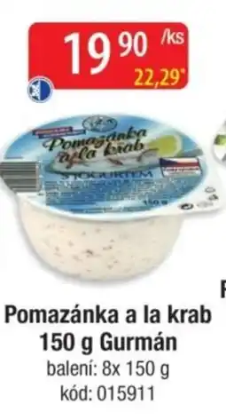 Qanto Pomazánka a la krab Gurmán nabídka