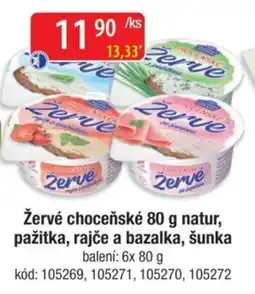 Qanto Žervé choceňské natur, pažitka, rajče a bazalka, šunka nabídka