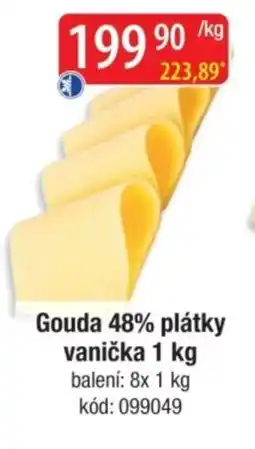 Qanto Gouda 48% plátky vanička nabídka