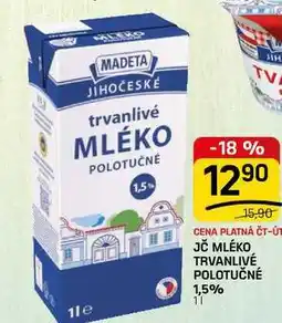 Flop JČ MLÉKO TRVANLIVÉ POLOTUČNÉ 1,5% nabídka