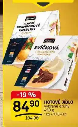 Flop HOTOVÉ JÍDLO vybrané druhy nabídka