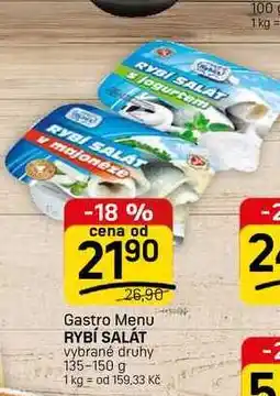 Flop Gastro Menu RYBÍ SALÁT vybrané druhy nabídka