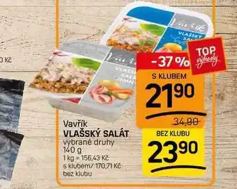 Flop VLAŠSKÝ SALÁT vybrané druhy nabídka