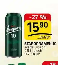 Flop STAROPRAMEN 10 světlé výčepní 0,5 || plech nabídka