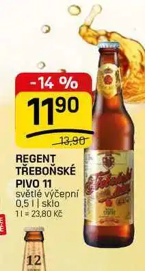 Flop REGENT TŘEBOŇSKÉ PIVO 11 světlé výčepní nabídka