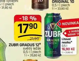Flop ZUBR GRADUS 12* světlý ležák 0,51 plech nabídka