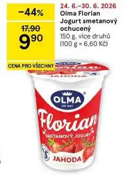 Tesco Olma Florian Jogurt smetanový ochucený, 150 g, více druhů nabídka