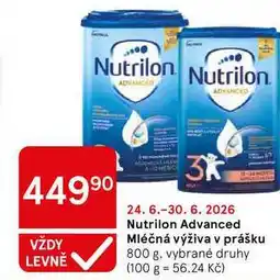 Tesco Nutrilon Advanced Mléčná výživa v prášku, 800 g, vybrané druhy nabídka