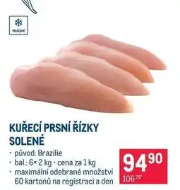 Makro Kuřecí prsní řízky solené nabídka