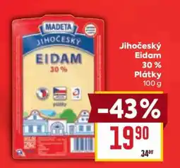 Billa Jihočeský eidam 30% plátky nabídka