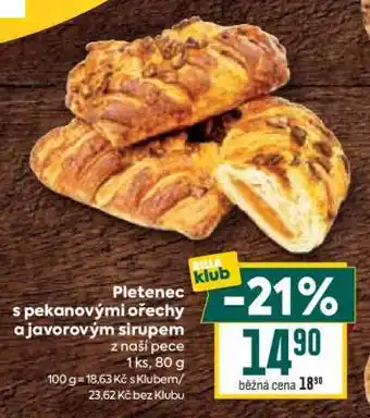 Billa PLETENEC S PEKANOVÝMI OŘECHY A JAVOROVÝM SIRUPEM nabídka