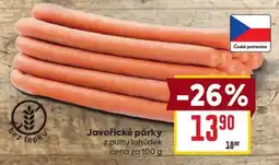 Billa Javořické párky nabídka
