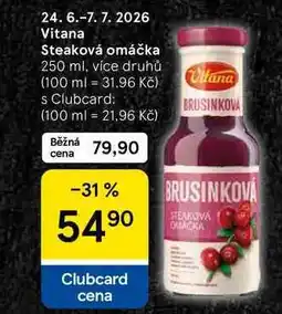 Tesco Vitana Steaková omáčka, 250 ml, více druhů nabídka
