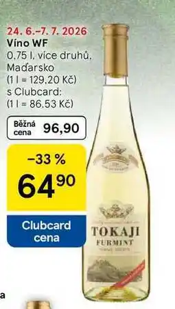 Tesco Víno WF, 0.75 l, více druhů nabídka