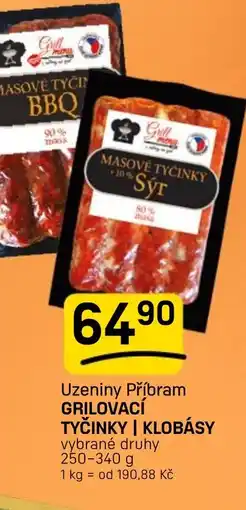 Flop Uzeniny příbram grilovací tyčinky | klobásy nabídka