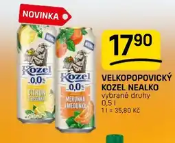 Flop Velkopopovický kozel nealko nabídka