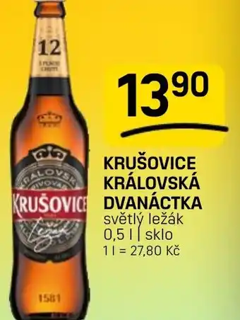 Flop Krušovice královská dvanáctka světlý ležák nabídka