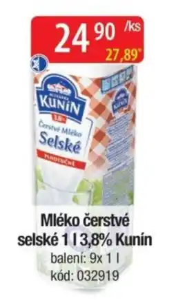 Qanto Mléko čerstvé selské 3,8% Kunín nabídka