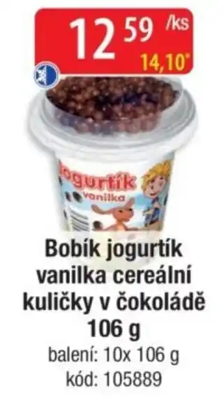 Qanto Bobík jogurtík vanilka cereální kuličky v čokoládě nabídka