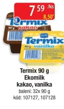Qanto Termix Ekomilk kakao, vanilka nabídka