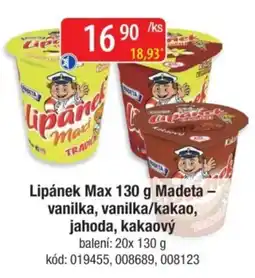 Qanto Lipánek Max Madeta - vanilka, vanilka/kakao, jahoda, kakaový nabídka