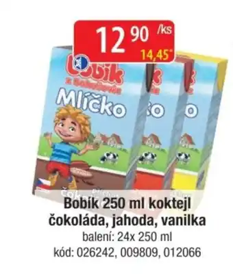 Qanto Bobík koktejl čokoláda, jahoda, vanilka nabídka