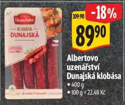 Albert Albertovo uzenářství Dunajská klobása nabídka