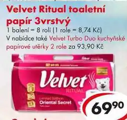 CBA Velvet Ritual toaletní papír 3vrstvý, 8 rolí nabídka