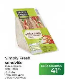 Tamda Foods Simply Fresh sendviče Kuře a slanina 168g-216g nabídka