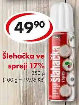 CBA Šlehačka ve sprej 17% nabídka