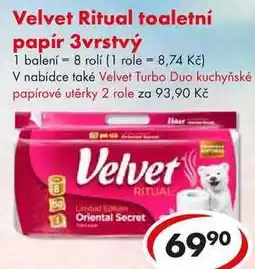 CBA Velvet Ritual toaletní papír 3vrstvý, 8 rolí nabídka