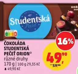 Penny Market Čokoláda studentská pečeť orion nabídka