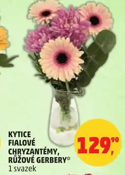 Penny Market Kytice fialové chryzantémy, růžové gerbery nabídka