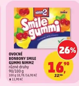 Penny Market Ovocné bonbony smile gummi nimm2 nabídka