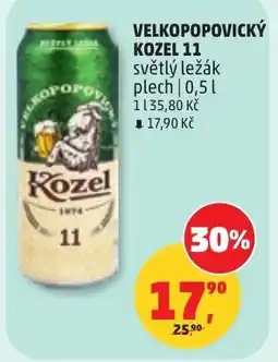 Penny Market Velkopopovický kozel 11 světlý ležák nabídka