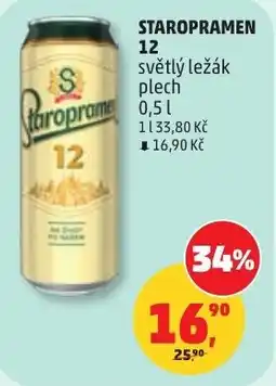 Penny Market Staropramen 12 světlý ležák plech nabídka