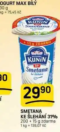 Flop SMETANA KE ŠLEHÁNÍ 31% 200+15 g zdarma nabídka