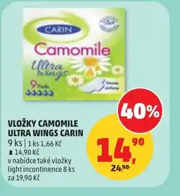 Penny Market Vložky camomile ultra wings carin nabídka