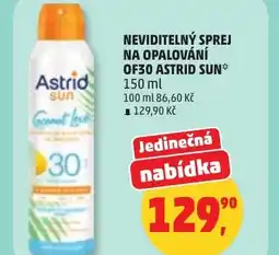 Penny Market Neviditelný sprej na opalování OF30 astrid sun nabídka