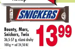 Qanto Bounty, Mars, Snickers, Twix nabídka